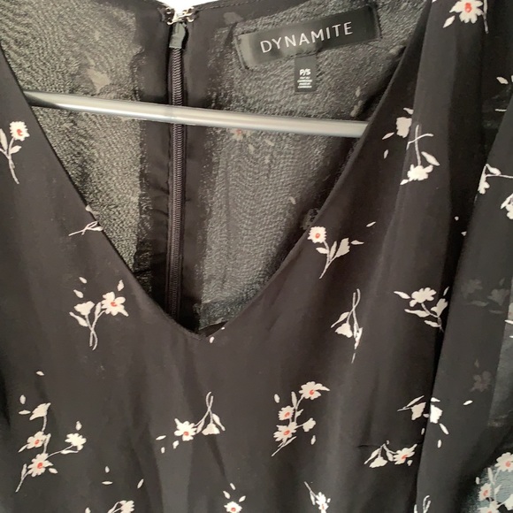 Black dress with floral - Picture 3 of 4